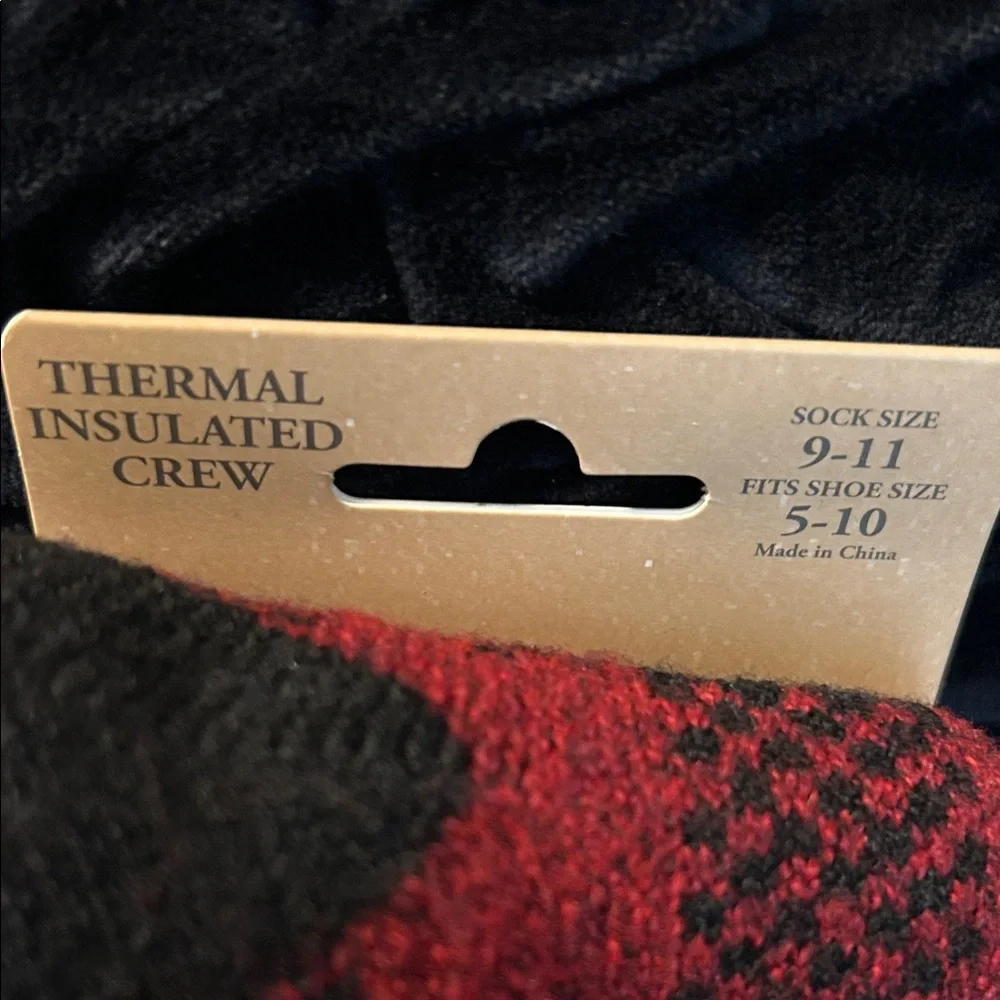 BearPaw Red and Black Plaid Socks - Picture 3 of 4